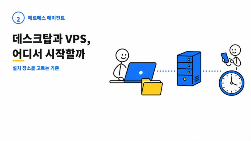 헤르메스 에이전트 시리즈 2번, 데스크탑과 VPS 설치 환경을 비교하는 흐름