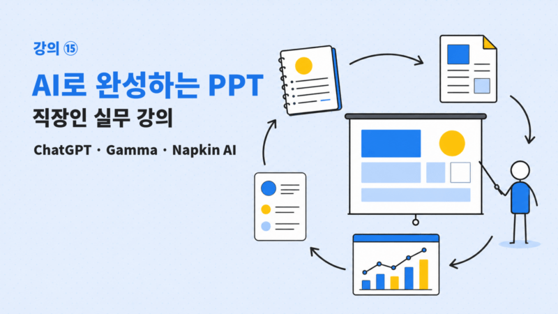 강의 ⑮ AI PPT의 기획, 구성, 시각화, 발표 흐름 일러스트